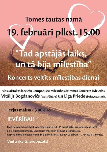 Koncerts veltīts mīlestības dienai