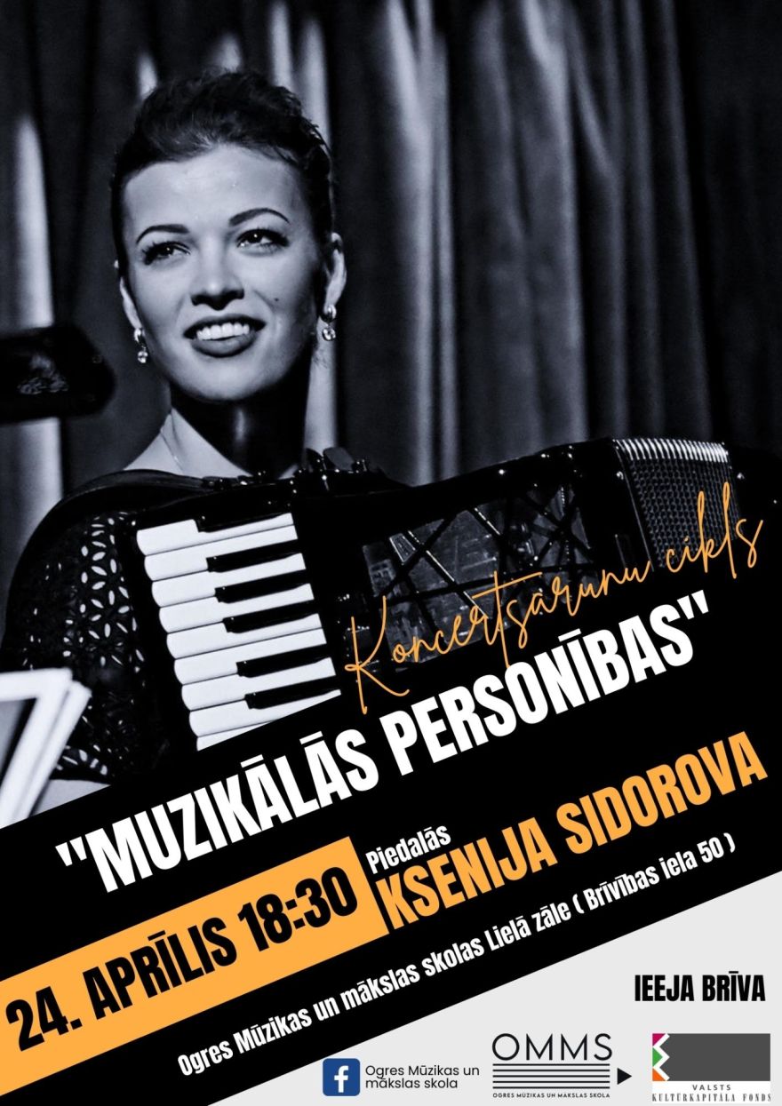 Koncertsarunu cikls “MUZIKĀLĀS PERSONĪBAS” ar Kseniju Sidorovu