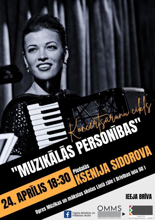 Koncertsarunu cikls “MUZIKĀLĀS PERSONĪBAS” ar Kseniju Sidorovu