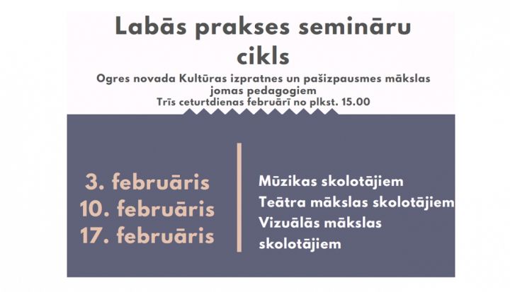 Kultūras izpratnes un pašizpausmes mākslas jomas pedagogus aicina uz semināru
