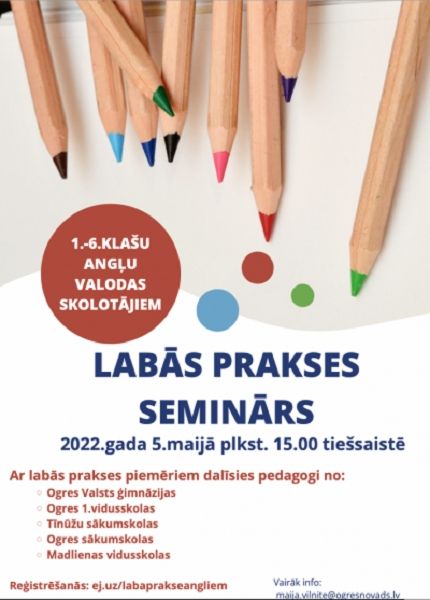 Labās prakses seminārs 1.-6. klašu angļu valodas skolotājiem
