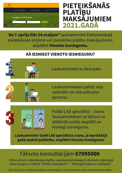 LAD atgādina! Līdz 24.maijam jāpiesakās platību maksājumiem