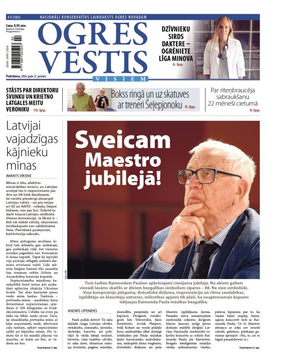 Laikraksta "Ogres Vēstis Visiem" 12. janvāra numurā