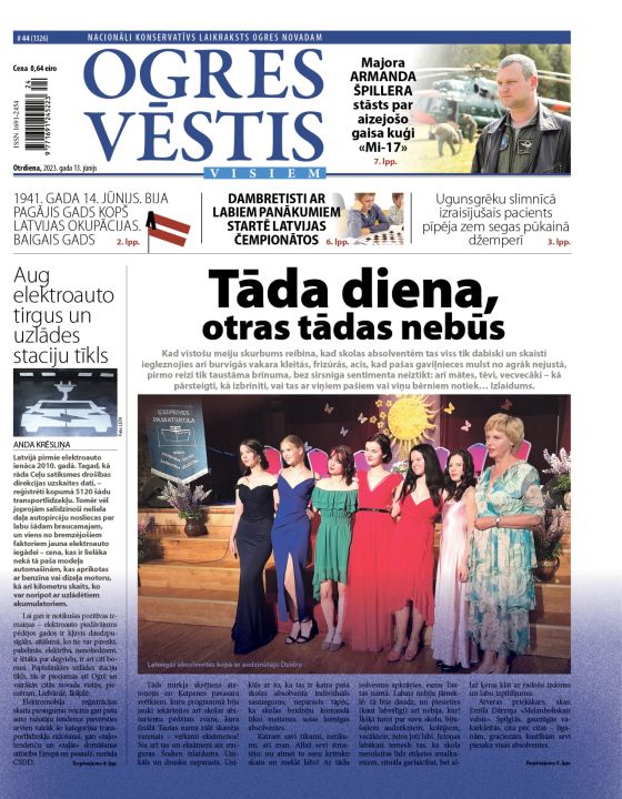 Laikraksta "Ogres Vēstis Visiem" 13. jūnija numurā