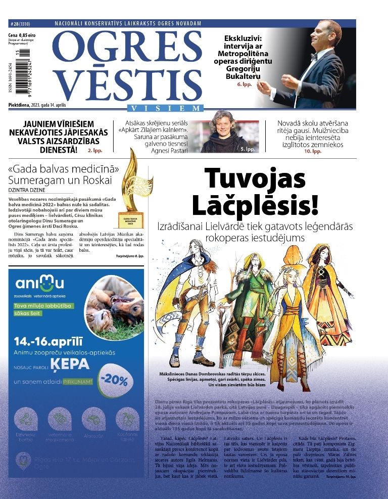 Laikraksta "Ogres Vēstis Visiem" 14. aprīļa numurā