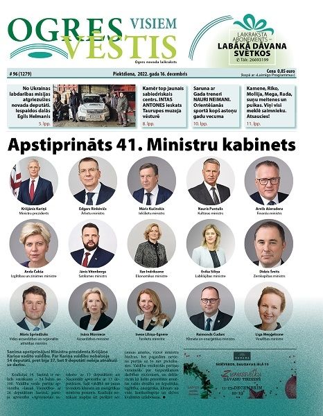 Laikraksta "Ogres Vēstis Visiem" 16. decembra numurā