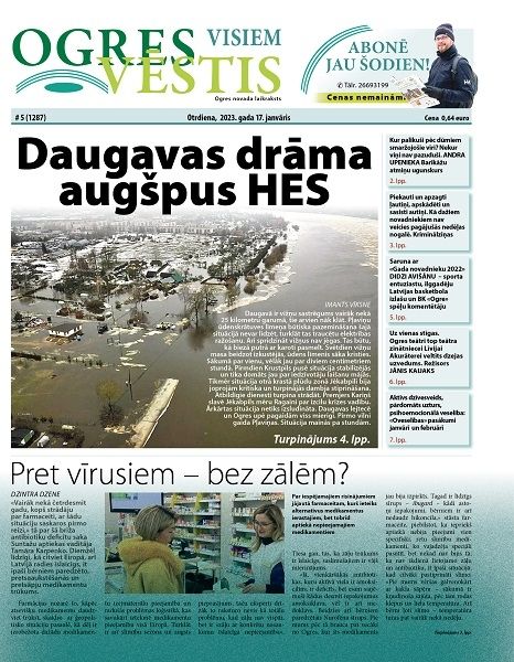 Laikraksta "Ogres Vēstis Visiem" 17. janvāra numurā