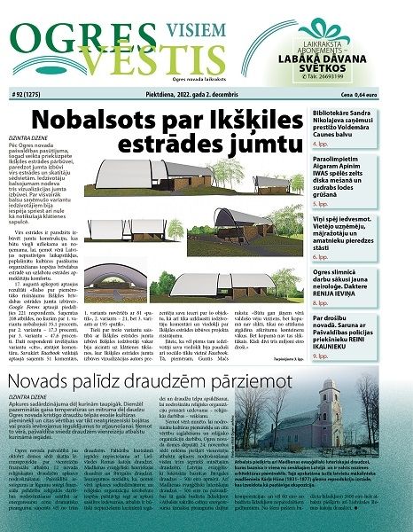 Laikraksta "Ogres Vēstis Visiem" 2. decembra numurā