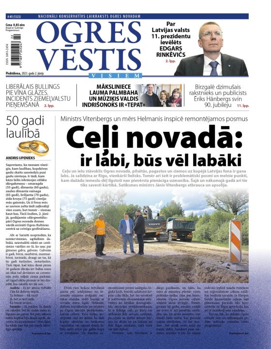 Laikraksta "Ogres Vēstis Visiem" 2. jūnija numurā