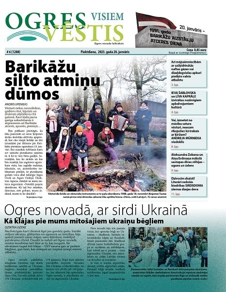 Laikraksta "Ogres Vēstis Visiem" 20. janvāra numurā