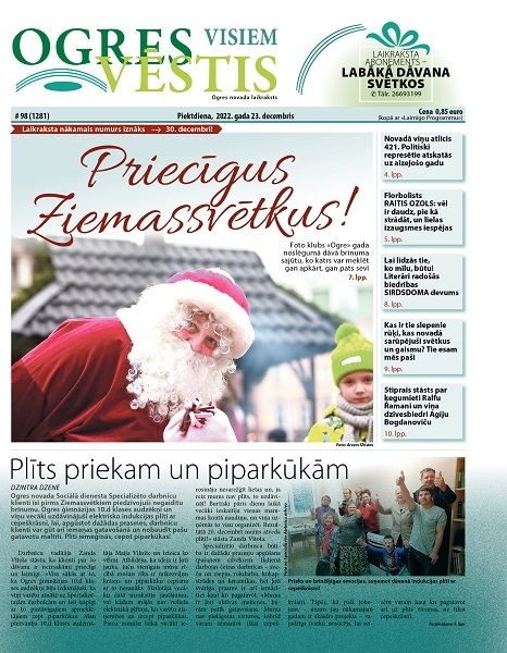 Laikraksta "Ogres Vēstis Visiem" 23. decembra numurā