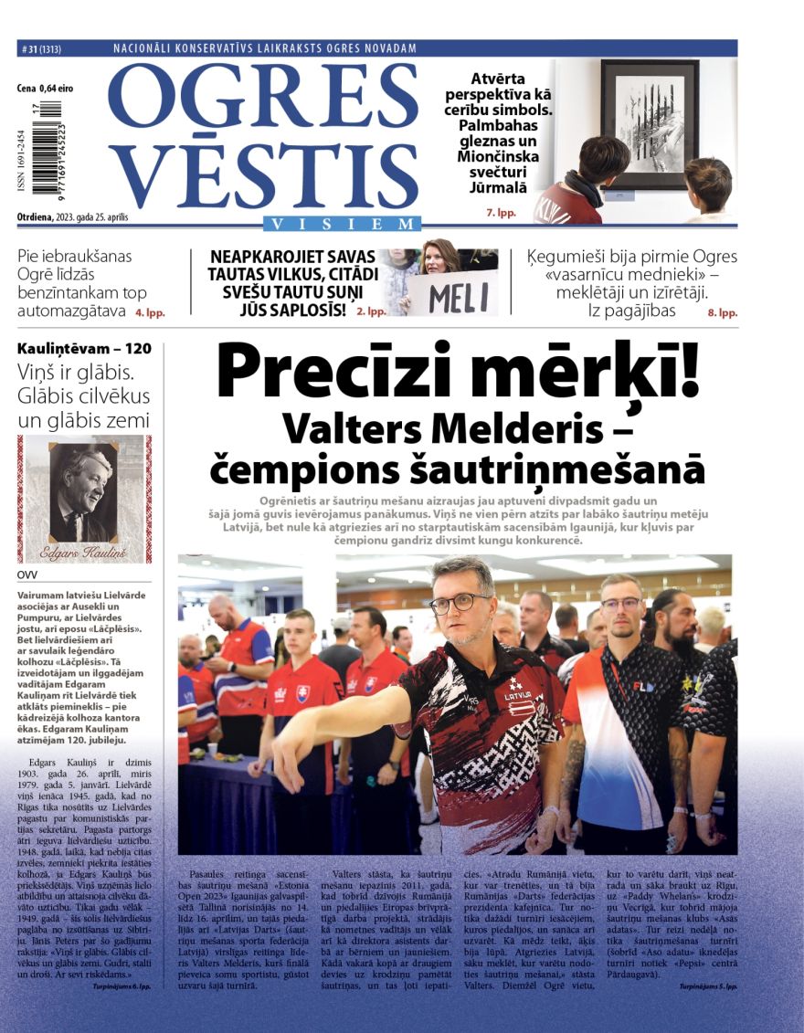Laikraksta "Ogres Vēstis Visiem" 25. aprīļa numurā