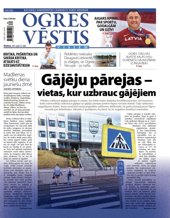 Laikraksta "Ogres Vēstis Visiem" 25. jūlija numurā
