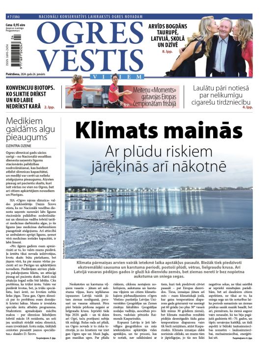Laikraksta "Ogres Vēstis Visiem" 26. janvāra numurā
