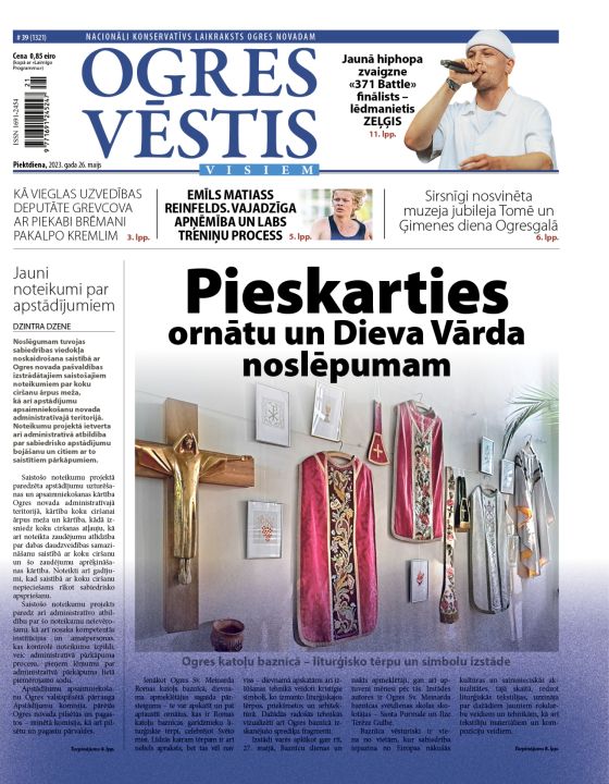 Laikraksta "Ogres Vēstis Visiem" 26. maija numurā