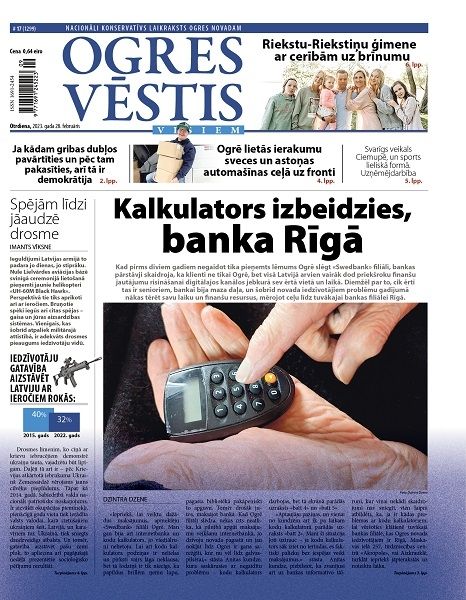 Laikraksta "Ogres Vēstis Visiem" 28. februāra numurā