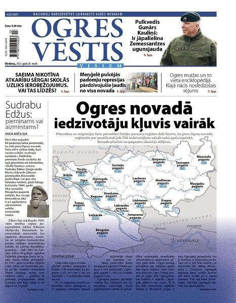 Laikraksta "Ogres Vēstis Visiem" 28. marta numurā