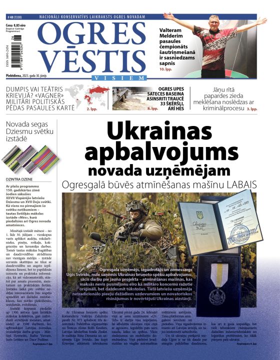 Laikraksta "Ogres Vēstis Visiem" 30. jūnija numurā