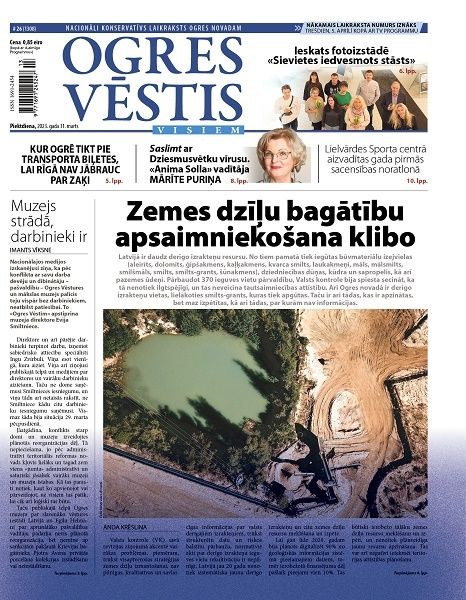 Laikraksta "Ogres Vēstis Visiem" 31. marta numurā