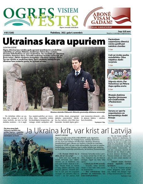 Laikraksta "Ogres Vēstis Visiem" 4. novembra numurā: