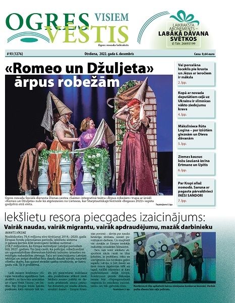 Laikraksta "Ogres Vēstis Visiem" 6. decembra numurā