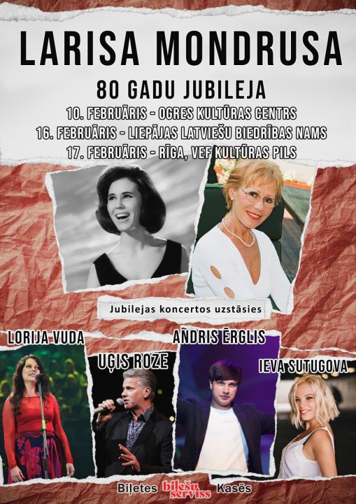 Leģendārās dziedātājas Larisas Mondrusas 80 gadu jubilejas koncerts Ogrē