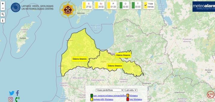 Lielākajā daļā upju turpina paaugstināties ūdens līmenis