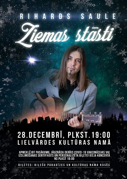 Lielvārdes kultūras namā aicina uz akustiskās mūzikas programmu "Ziemas stāsti"