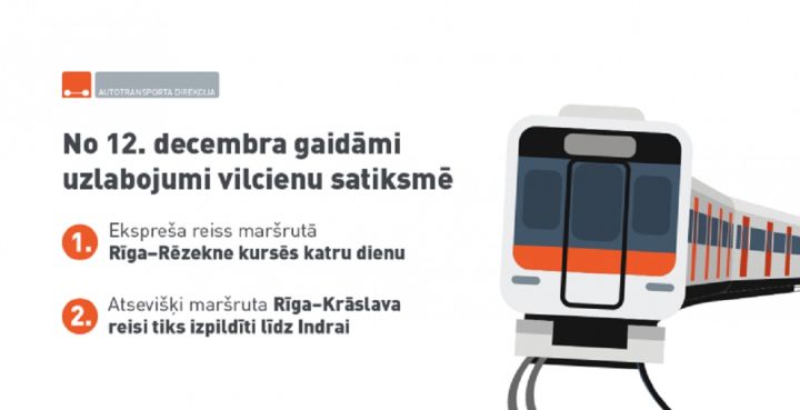 Maršruta Rīga-Rēzekne ekspreša vilcienu reisus izpildīs katru dienu