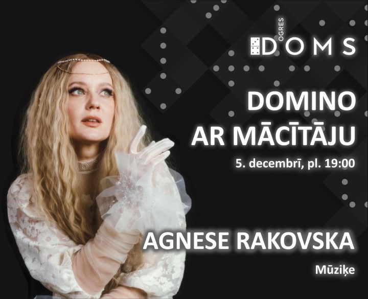 Mūziķe Agnese Rakovska Ogrē spēlēs domino ar mācītāju