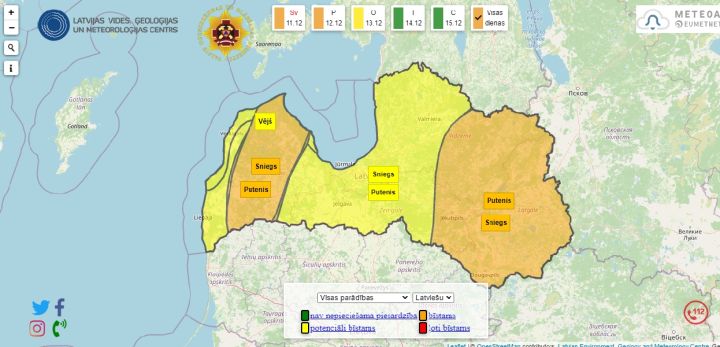 Nedēļas sākumā gaidāma ilgstoša un stipra snigšana