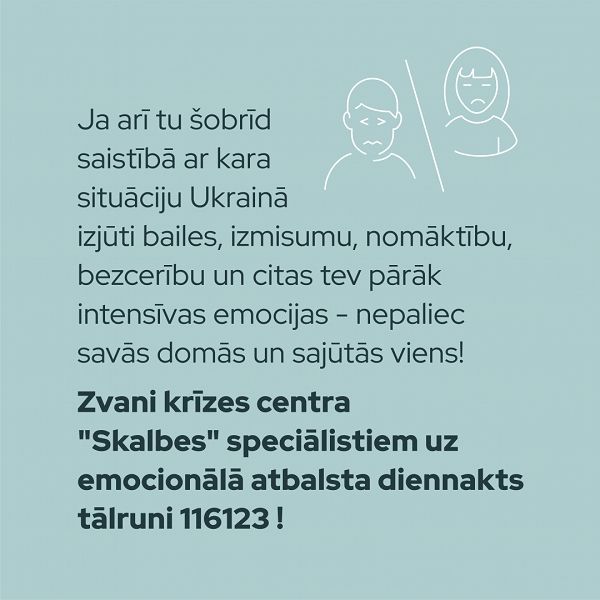 Nepaliec izmisumā viens- psihoemocionāls atbalsts saistībā ar karu Ukrainā