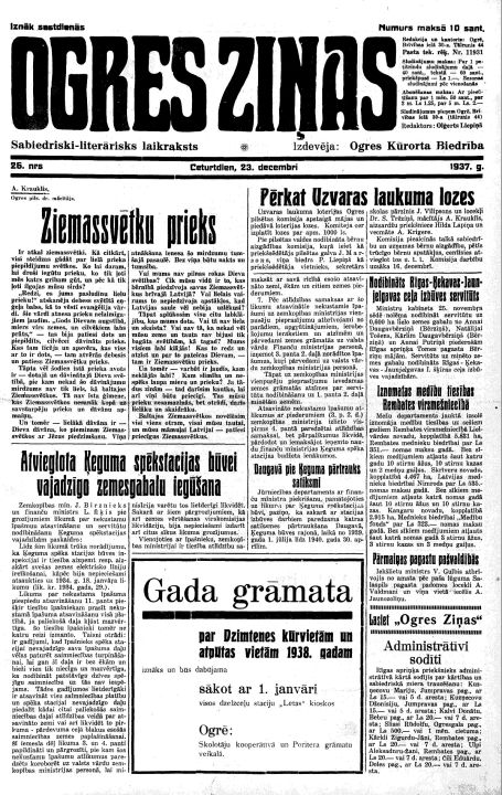 No vēstures. Ogres Ziņas, Nr. 26 (23.11.1937.)