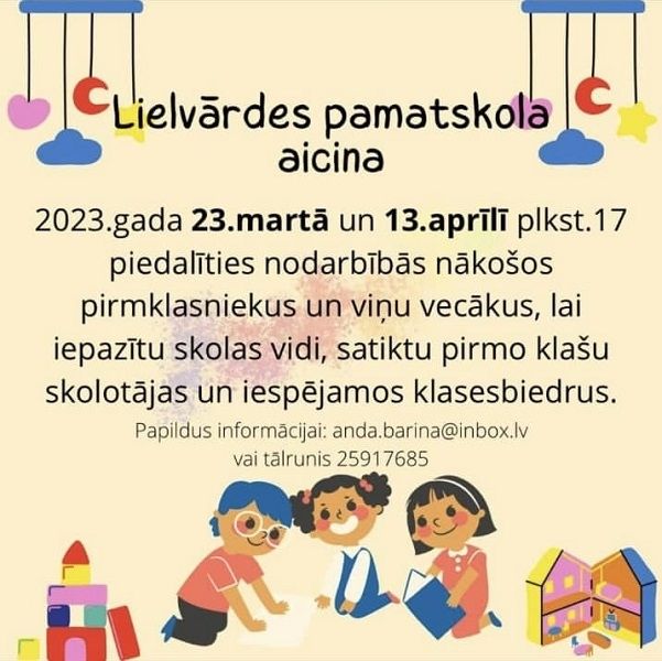 Nodarbības topošajiem pirmklasniekiem un viņu vecākiem Lielvārdes pamatskolā