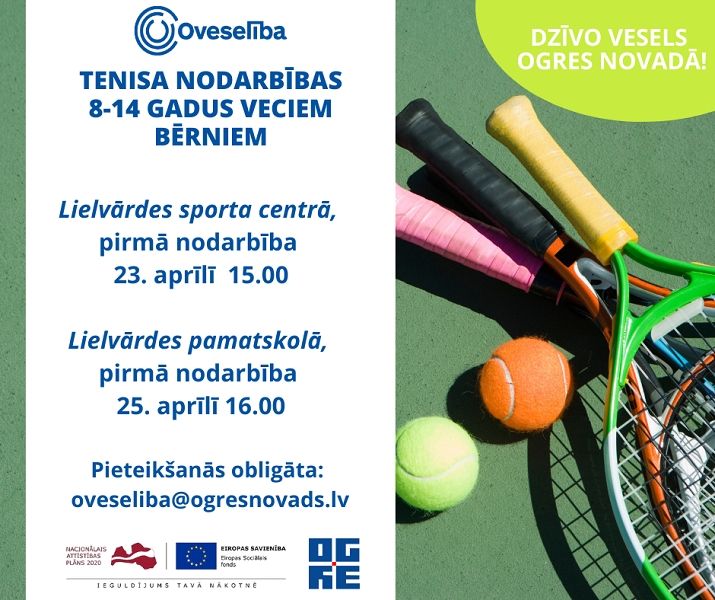 Notiks bezmaksas tenisa nodarbības bērniem