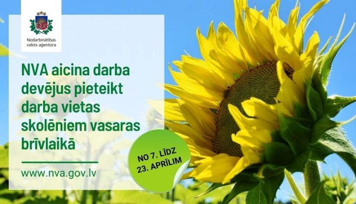 NVA aicina darba devējus pieteikt darba vietas skolēniem vasaras brīvlaikā