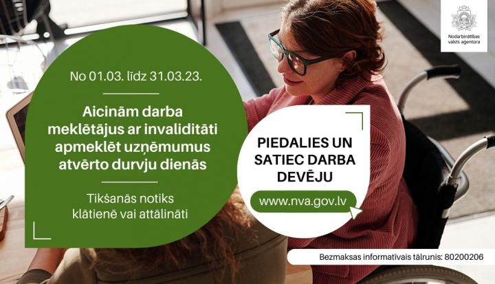 NVA rīko "Atvērto durvju dienas uzņēmumos personām ar invaliditāti"