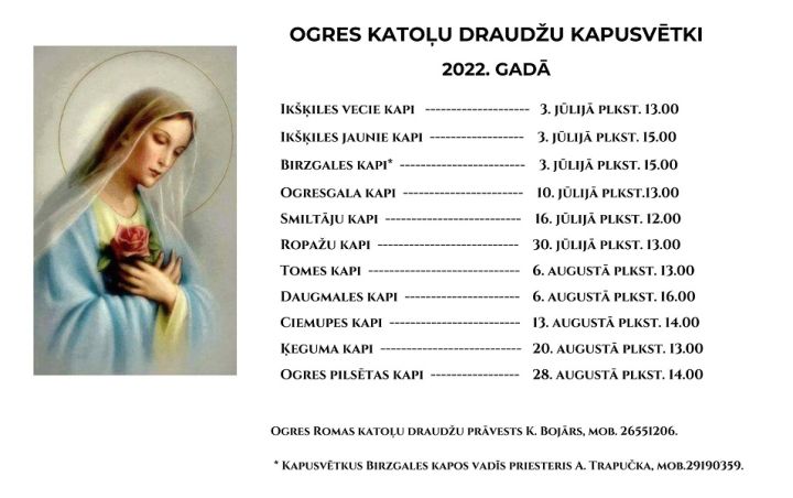 Ogres katoļu draudžu kapusvētki 2022.gadā