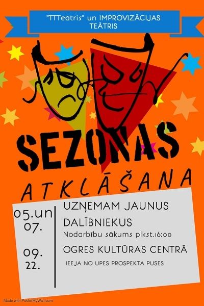 Ogres novada jauniešu Impro teātris uzņem jaunus dalībniekus