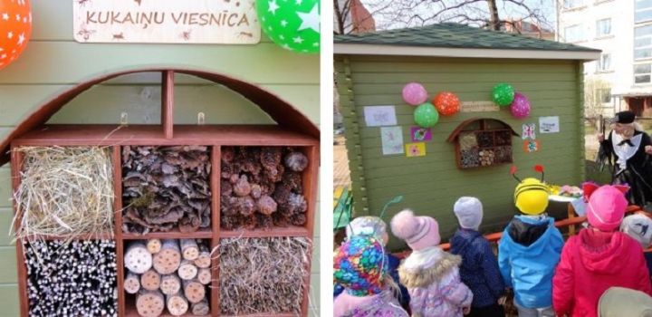 Ogres VPII "Zelta Sietiņš" atklāj kukaiņu viesnīcu