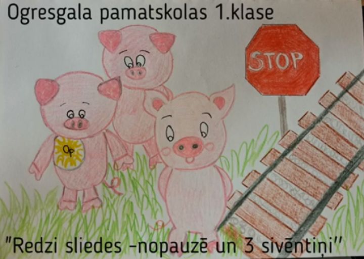 Ogresgala pamatskolas 1.klase uzvar konkursā "Redzi sliedes - nopauzē!"