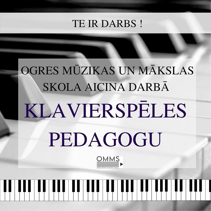 OMMS aicina darbā klavierspēles pedagogu!