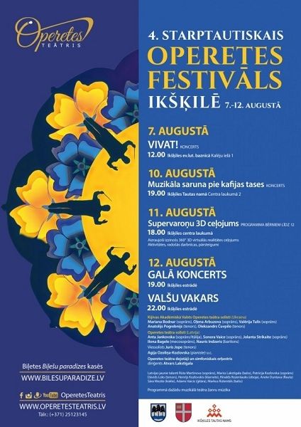 Operetes festivāla atklāšanā muzicēs jaunie talanti;  paredzēts arī pasākums bērniem
