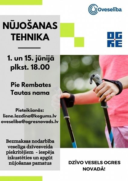 Oveselība aicina apgūt nūjošanas tehniku