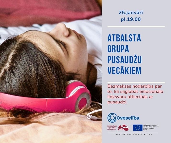 Oveselība aicina pusaudžu vecākus piedalīties atbalsta grupas nodarbībā