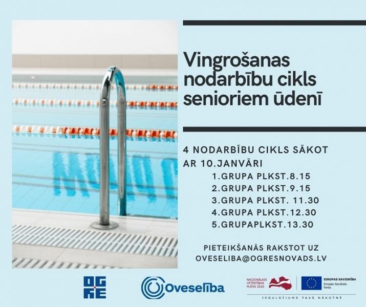 Oveselība aicina seniorus uz vingrošanas nodarbībām baseinā