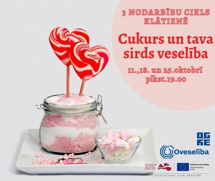 Oveselība aicina uz klātienes nodarbībām par cukura ietekmi uz sirds veselību
