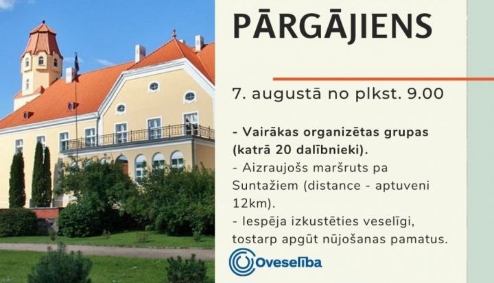 Oveselība aicina uz nūjošanas pārgājienu Suntažos