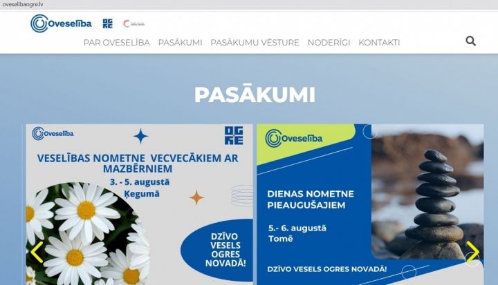 Oveselība aktualitātes - tagad mājaslapā www.oveselibaogre.lv
