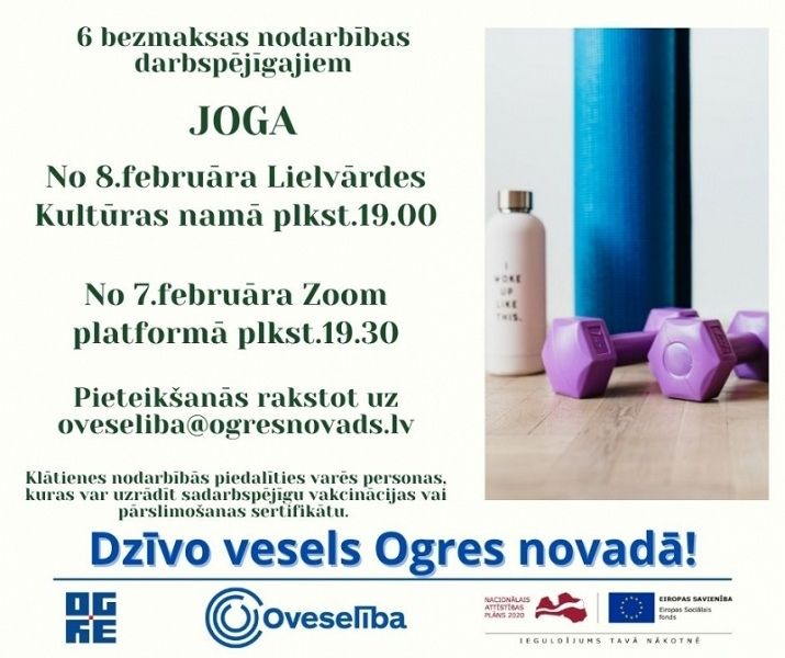 Oveseliba organizē bezmaksas jogas nodarbības